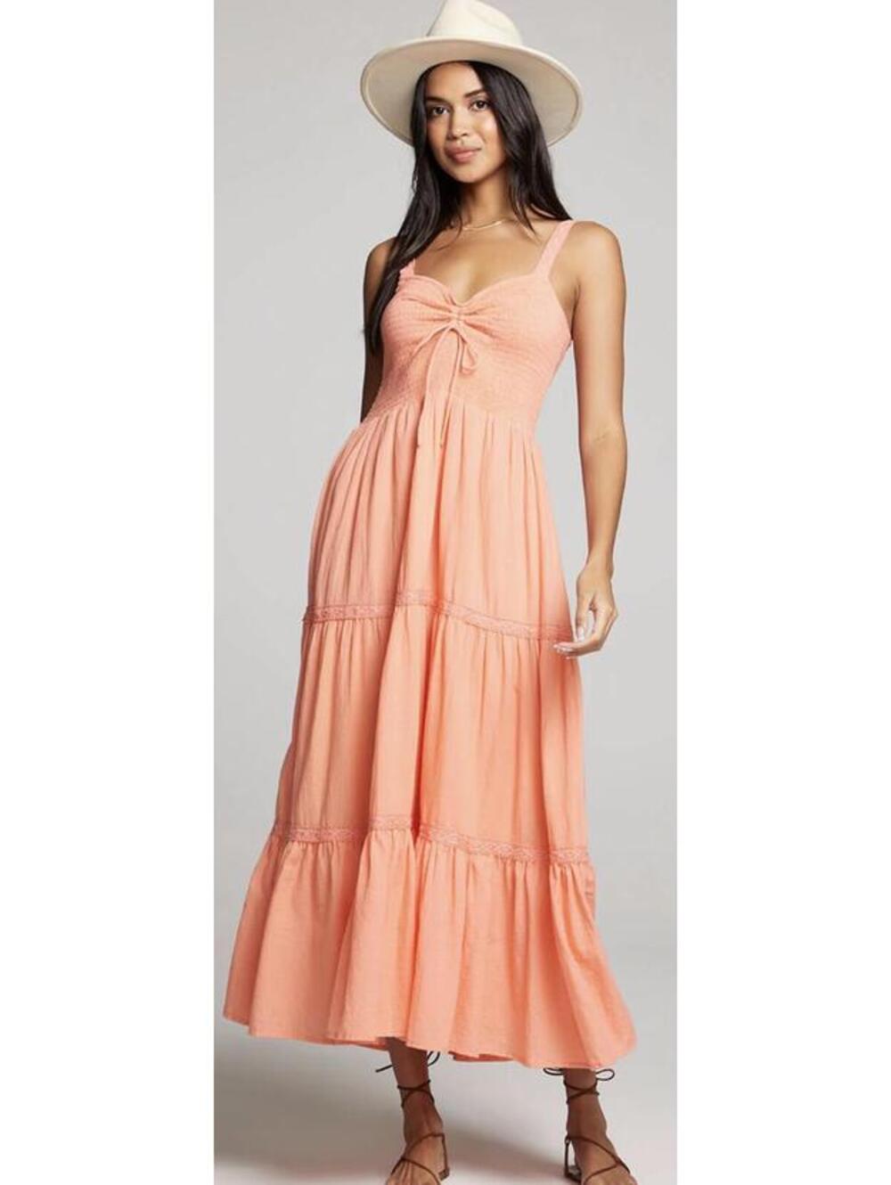 Saltwater Luxe Harbor Midi Dress in Apricot Small